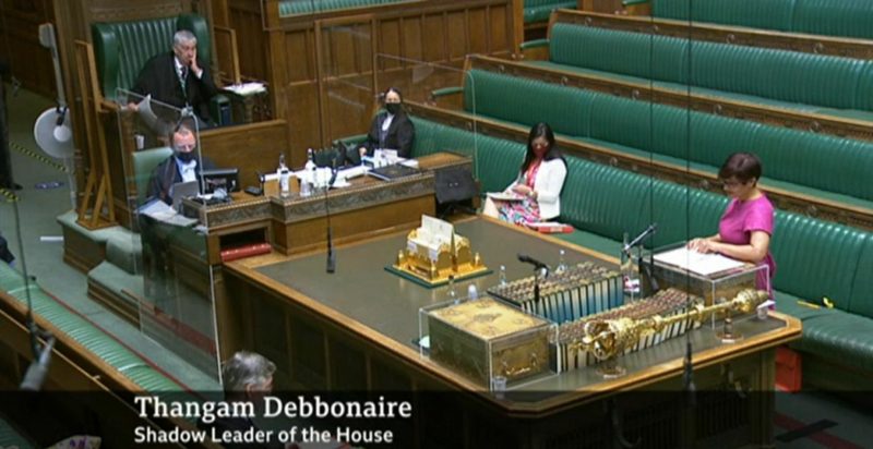Speaking in parliament