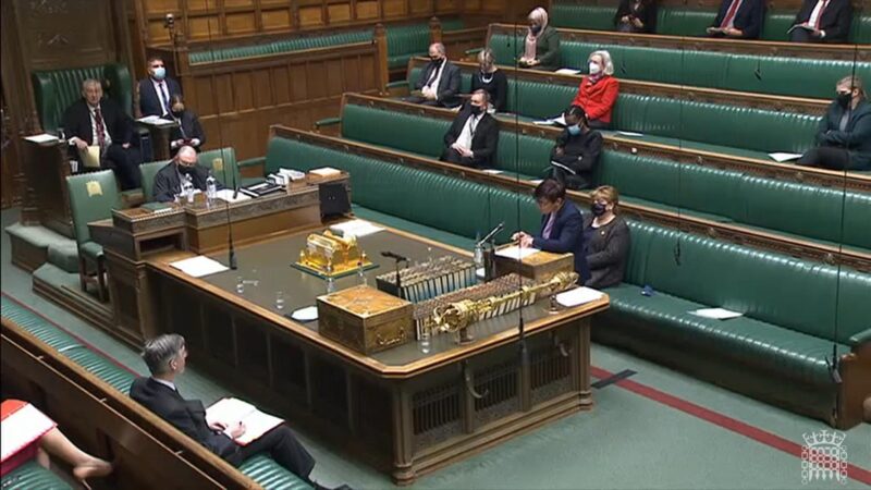 Thangam Debbonaire MP speaking in the House of Commons Chamber. 