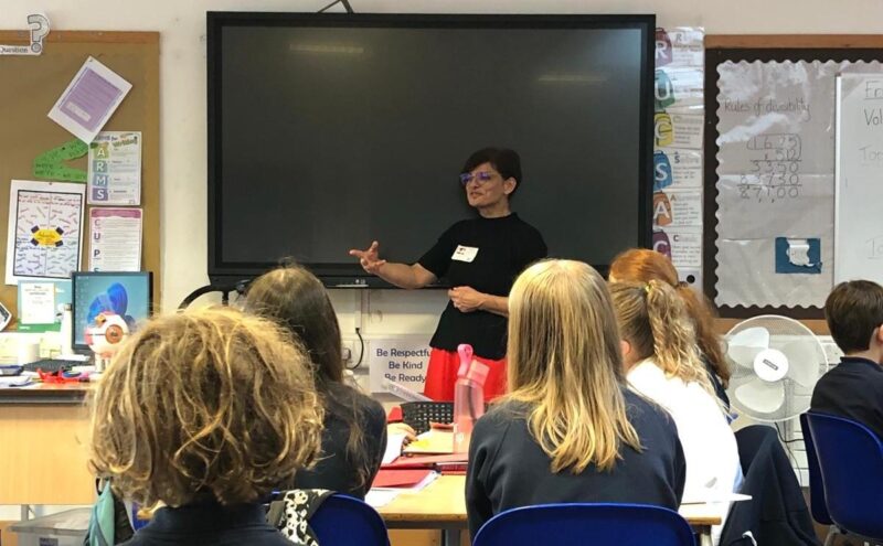 Thangam Debbonaire MP speaks to students at a state school